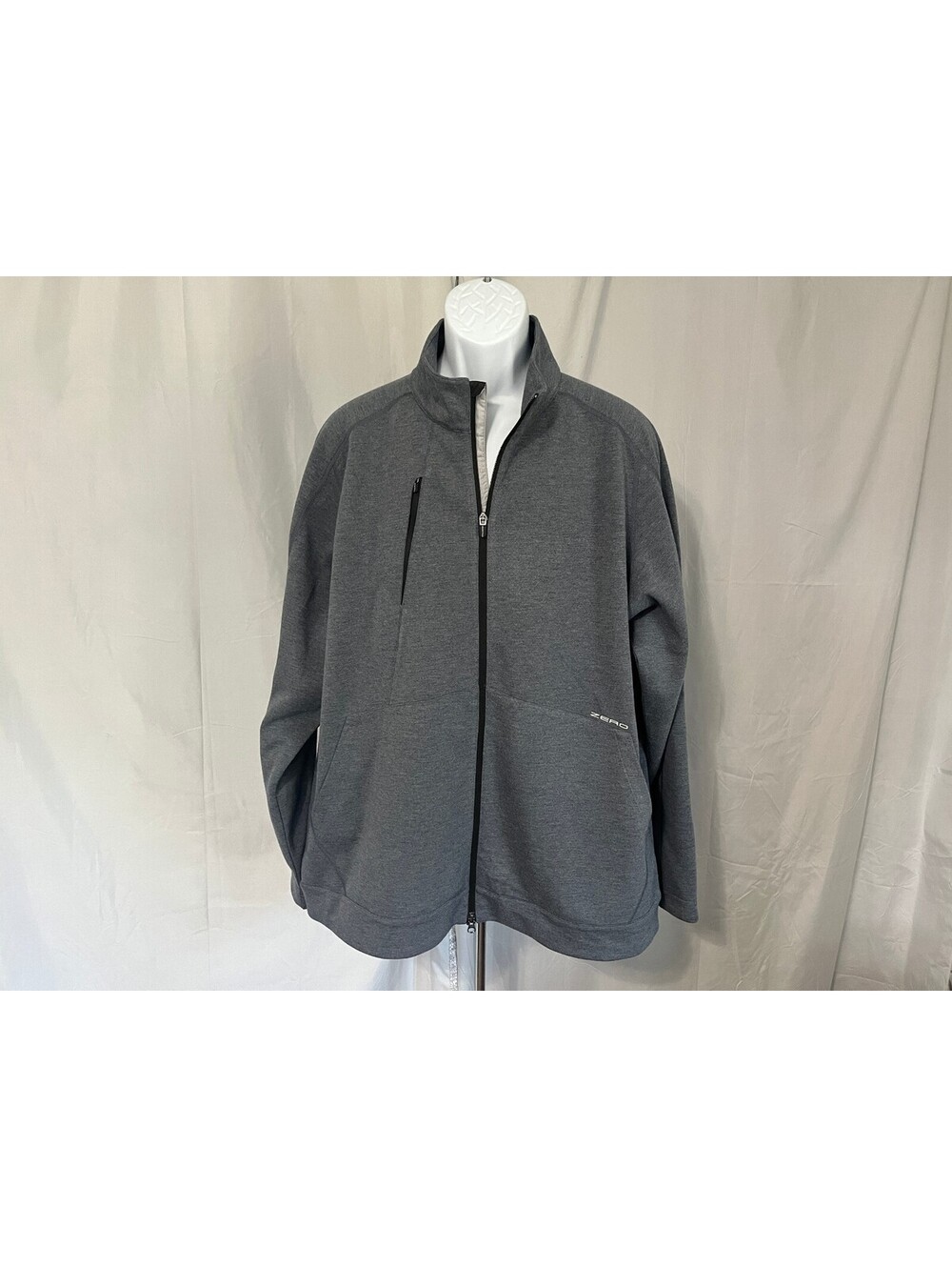 Zero Restriction Men's Blue White Mint Condition Full Zip Golf Jacket XXL 2XL
